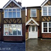 Before and after: casements to Vertical sliding sash windows.