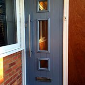 Light grey contemporary style composite door
