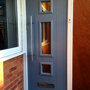 Light grey contemporary style composite door